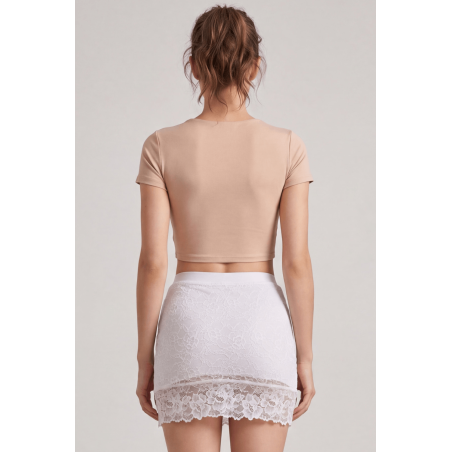 Jupe courte blanche Camélia