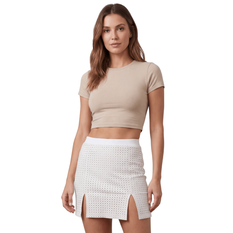 Jupe courte blanche Cassandra Jupe courte blanche Cassandra