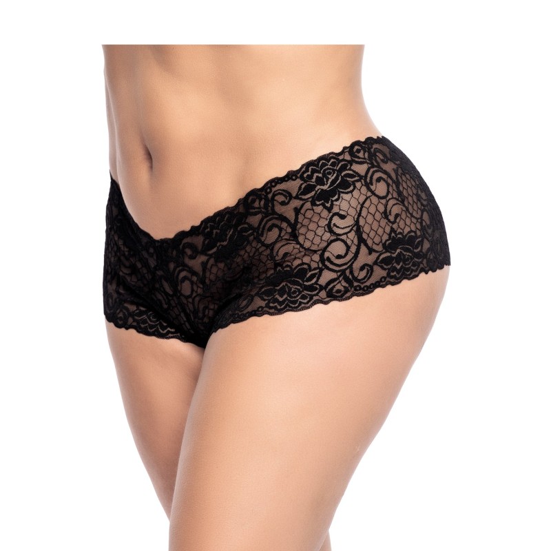 Shorty grande taille noire en dentelle Shorty grande taille noire en dentelle