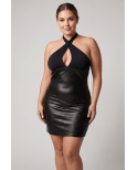 Robe noire simili cuir Margot Robe noire simili cuir Margot