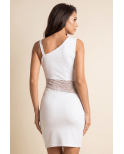 Robe blanche asymétrique avec dentelle Paola Robe blanche asymétrique avec dentelle Paola