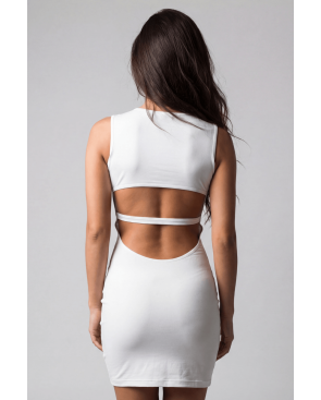 Robe blanche large décollectée Olivia