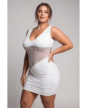 Robe blanche large décollectée Olivia