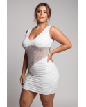 Robe blanche large décollectée Olivia Robe blanche large décollectée Olivia