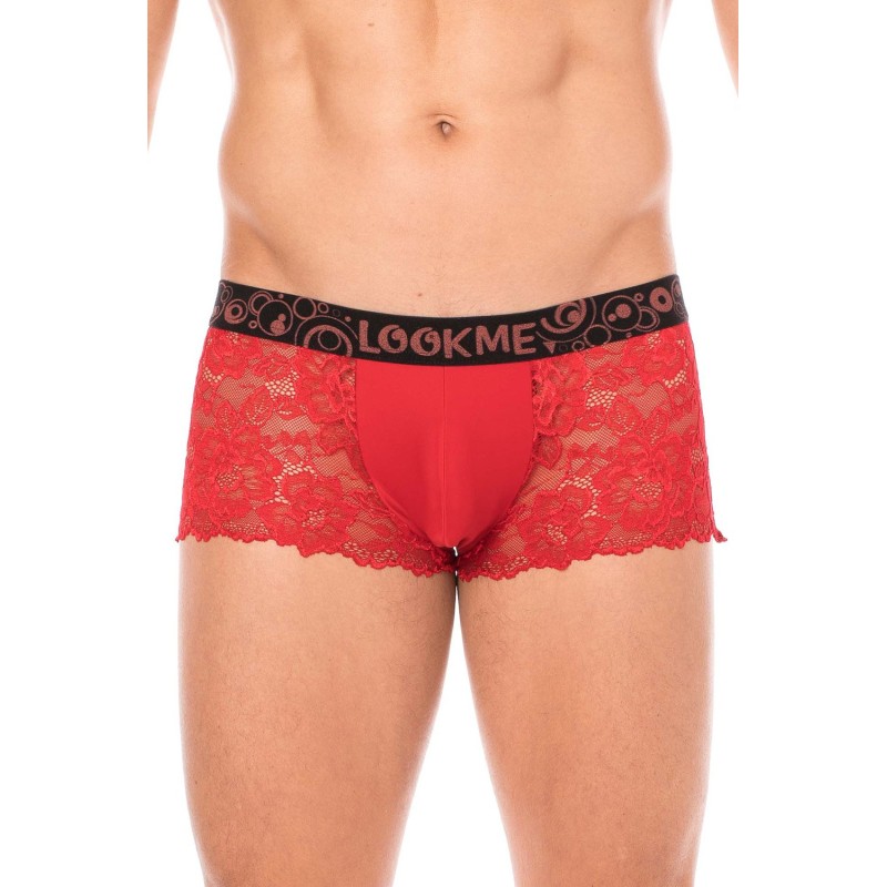 Boxer rouge en dentelle délicate Boxer rouge en dentelle délicate