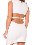 Robe blanche large décollectée Olivia Robe blanche large décollectée Olivia