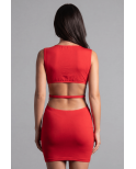 Robe rouge large décollectée Olivia Robe rouge large décollectée Olivia
