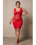 Robe rouge large décollectée Olivia Robe rouge large décollectée Olivia