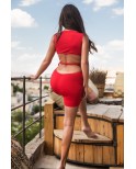 Robe rouge large décollectée Olivia Robe rouge large décollectée Olivia