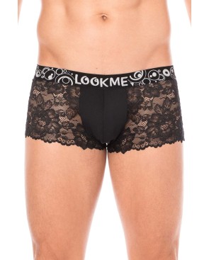 Boxer noir en dentelle délicate 