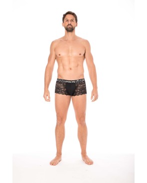 Boxer noir en dentelle délicate 