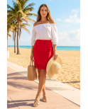Jupe longue rouge Maria Jupe longue rouge Maria
