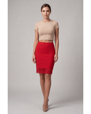 Jupe longue rouge Maria