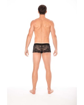 Boxer noir en dentelle délicate 