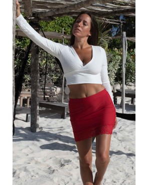 Jupe courte rouge Marina