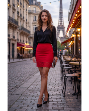 Jupe courte rouge Marina