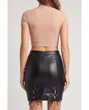 Jupe longue simili cuir noir Paloma