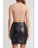 Jupe longue simili cuir noir Paloma Jupe longue simili cuir noir Paloma
