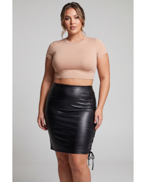 Jupe longue simili cuir noir Paloma