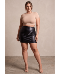 Jupe courte simili cuir noir Paula Jupe courte simili cuir noir Paula