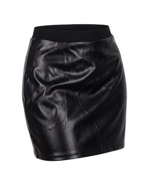 Jupe courte simili cuir noir Paula