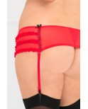 Porte-jarretelles string rouge grande taille fine maille Porte-jarretelles string rouge grande taille fine maille
