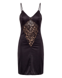 Robe cocktail noire empiècements dentelle Robe cocktail noire empiècements dentelle