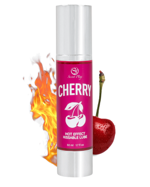 2 en 1 Lubrifiant et huile de massage cerise chauffant