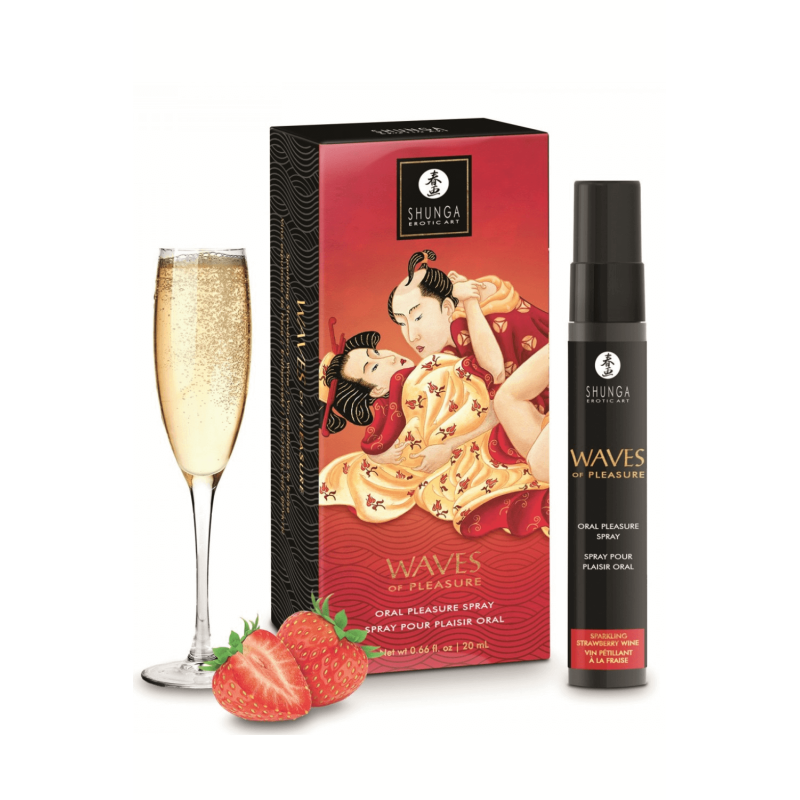 Spray pour plaisir oral saveur vin pétillant à la fraise 20 ml - Shunga Spray pour plaisir oral saveur vin pétillant à la fraise 20 ml - Shunga