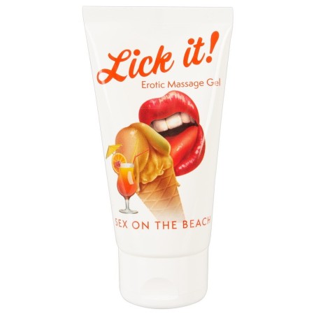 Lubrifiant et gel de massage végétalien comestible sex on the beach goût fruité  50ml 
