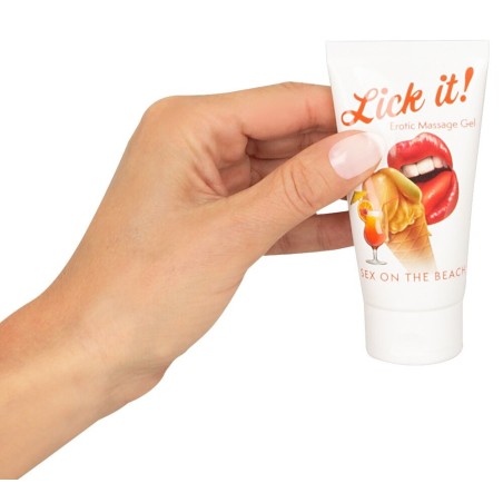 Lubrifiant et gel de massage végétalien comestible sex on the beach goût fruité  50ml 