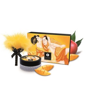 Mini Coffret poudre corporelle mangue et plumeau assorti 
