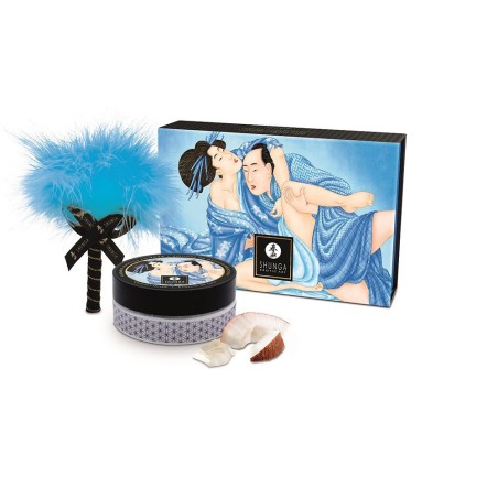 Mini Coffret poudre corporelle noix de coco et plumeau assorti 