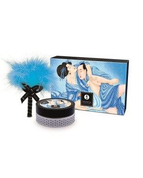 Mini Coffret poudre corporelle noix de coco et plumeau assorti 