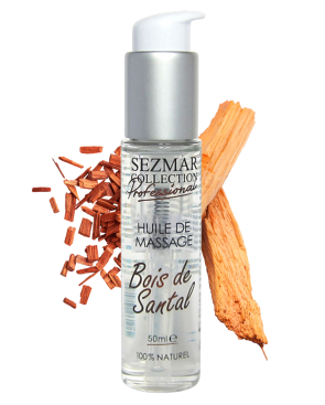 Huile de massage professionnelle Bois de Santal 100% naturelle 50 ml 