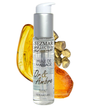 Huile de massage professionnelle Or  Ambre 100% naturelle 50 ml 