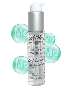 Huile de massage professionnelle Enrichie en Magnésium 100% naturelle 50 ml