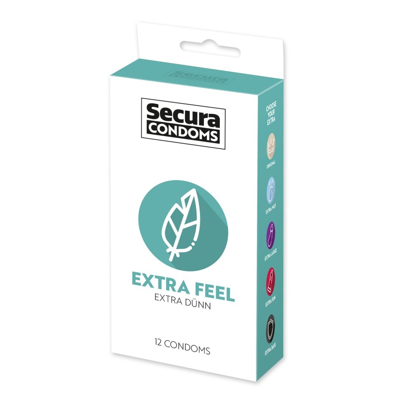 Préservatifs lubrifiés extra fin en latex x12 avec réservoir Extra Feel 53 mm Préservatifs lubrifiés extra fin en latex x12 avec réservoir Extra Feel 53 mm