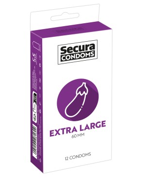 Préservatifs lubrifiés en latex x12 avec réservoir Extra Large 60 mm 