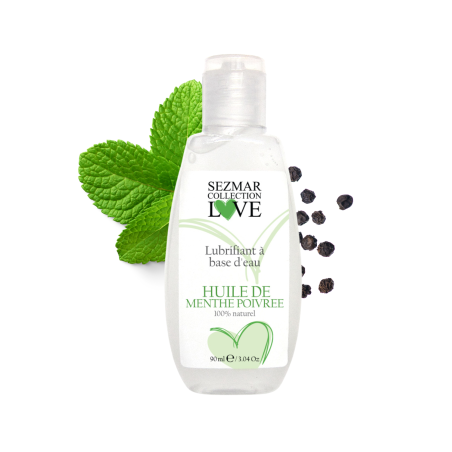 Lubrifiant à base d'eau 100% naturel Menthe poivrée 90 ml 