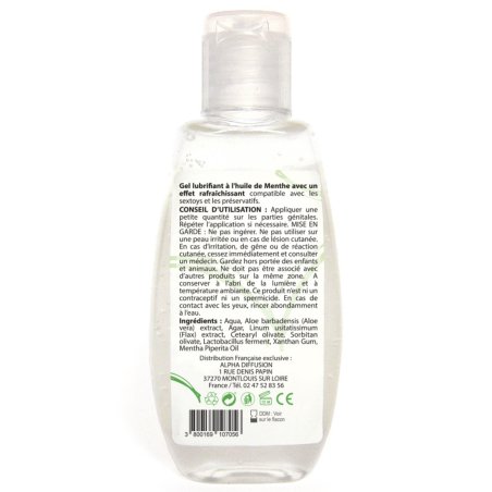Lubrifiant à base d'eau 100% naturel Menthe poivrée 90 ml 