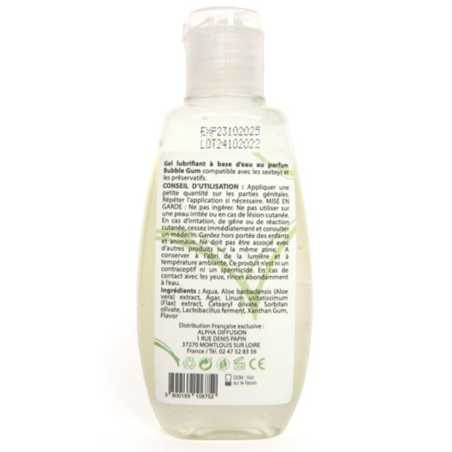 Lubrifiant à base d'eau 100% naturel Bubble Gum 90 ml 