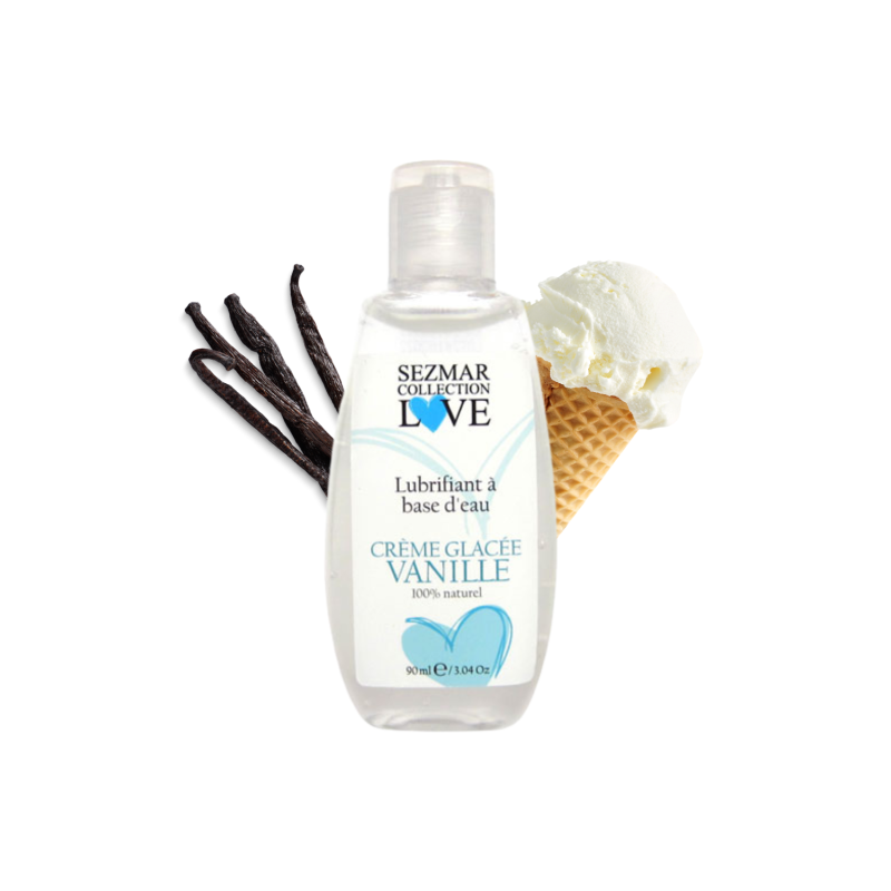 Lubrifiant à base d'eau 100% naturel Crème glacée vanille 90 ml Lubrifiant à base d'eau 100% naturel Crème glacée vanille 90 ml