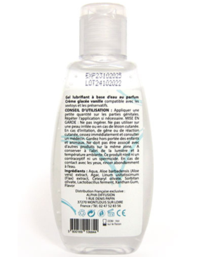 Lubrifiant à base d'eau 100% naturel Crème glacée vanille 90 ml 