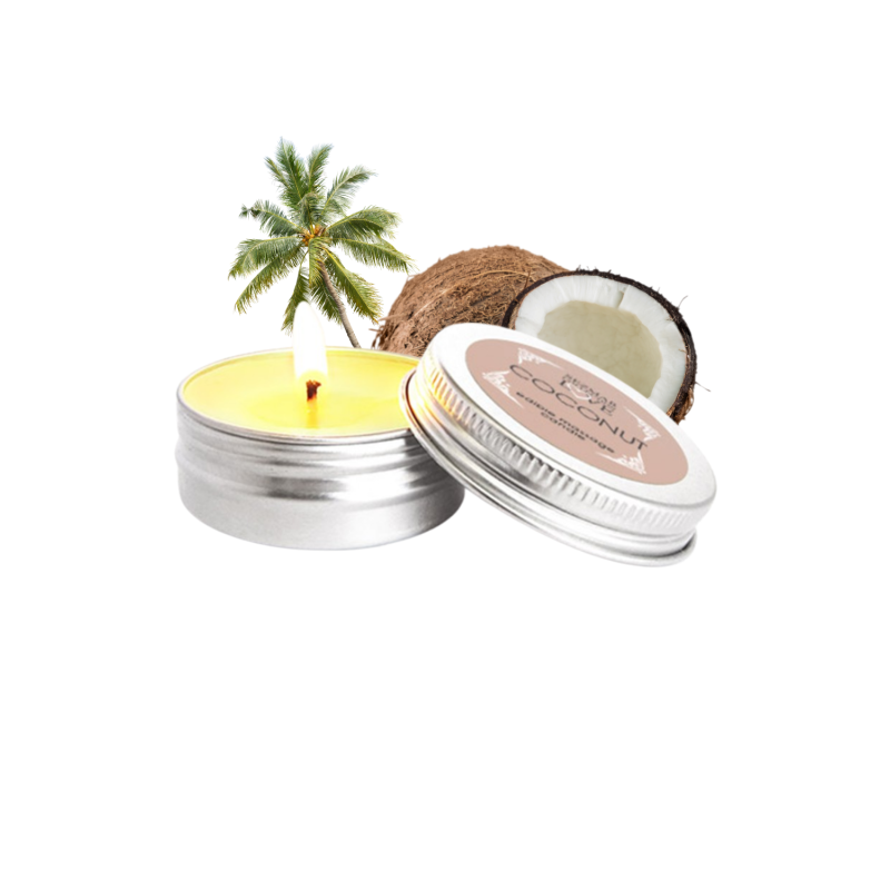 Mini Bougie de massage Noix de coco 30ml 100% naturelle Mini Bougie de massage Noix de coco 30ml 100% naturelle