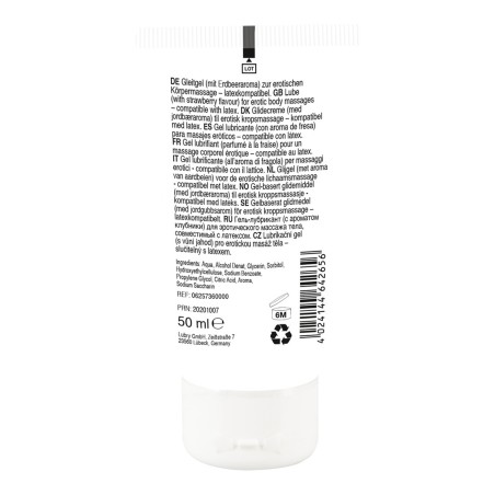 Lubrifiant et gel de massage végétalien comestible goût fraise 50ml 