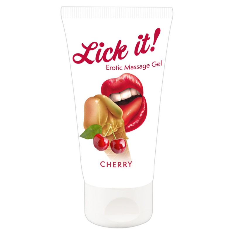 Lubrifiant et gel de massage végétalien comestible goût cerise 50ml Lubrifiant et gel de massage végétalien comestible goût cerise 50ml
