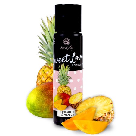 2 en 1 Gel de massage et lubrifiant ananas et mangue 100% comestible