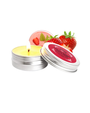 Mini Bougie de massage mousse de fraise 30ml 100% naturelle