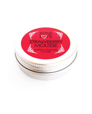 Mini Bougie de massage mousse de fraise 30ml 100% naturelle